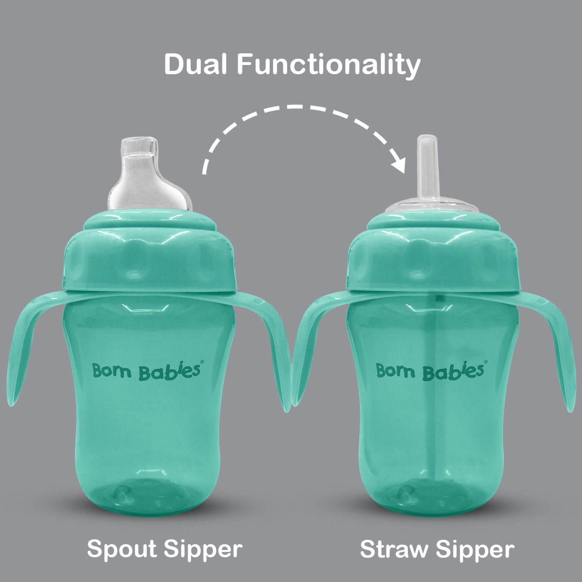 Baby Sipper cup BPA free convirtable for toddler kid , soft spout straw mug - 210ML