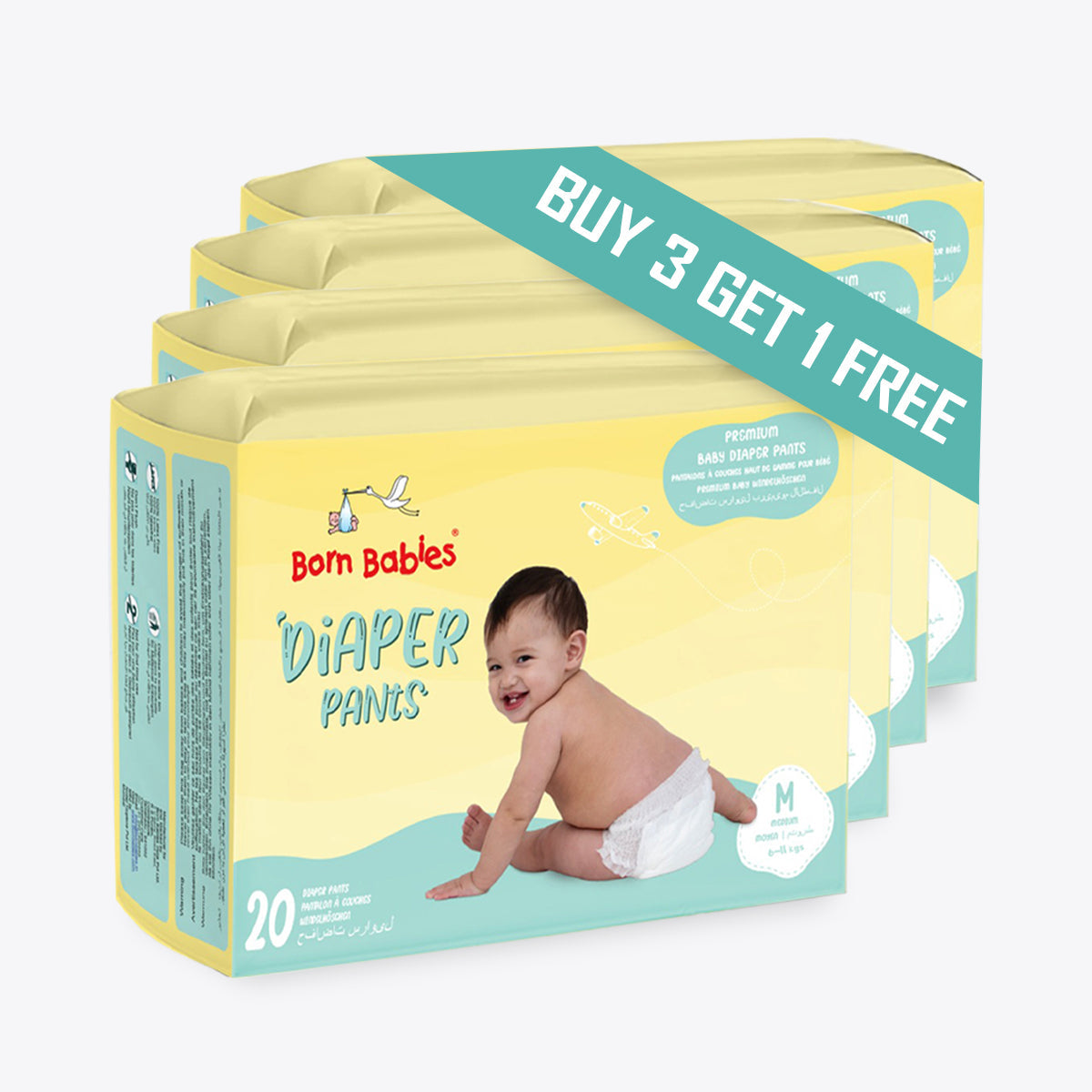 Baby Diaper Pants  Three Layer Leakage Protection High Absorb-M (20 Pieces)