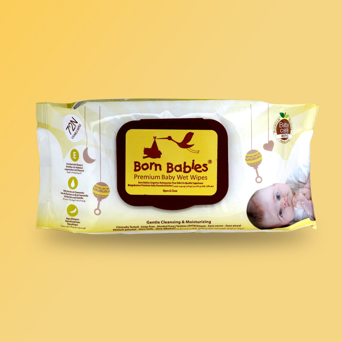 Born Babies Baby Moisturizing Wet Wipes With Fragrance (72 Pcs)