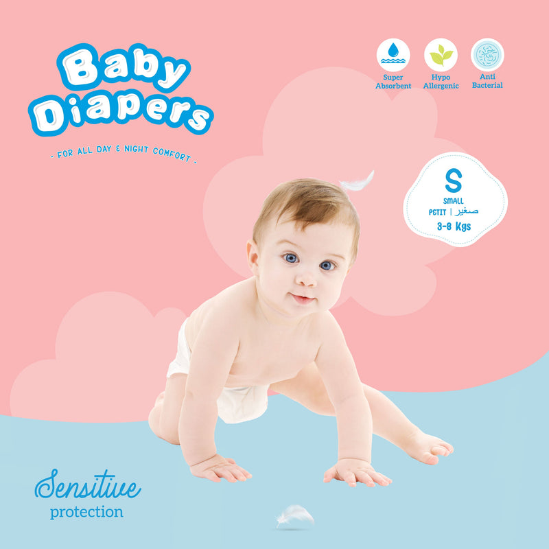 Baby Tape Diaper  Three Layer Leakage Protection High Absorb-NB(20 Pieces)