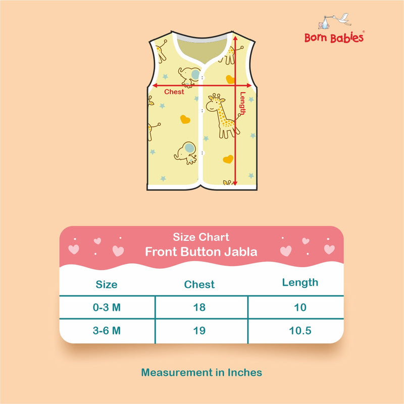 Born Babies Baby Boy & Baby Girl Organic Muslin cotton Printed Sleeveless Front Open Button Jablas-Pack Of 3