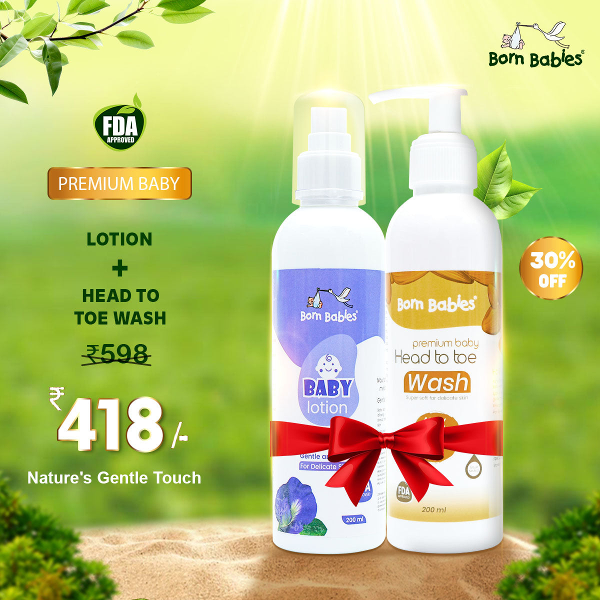 Combo Pack Of Baby Body Lotion & Baby Head To Toe Wash