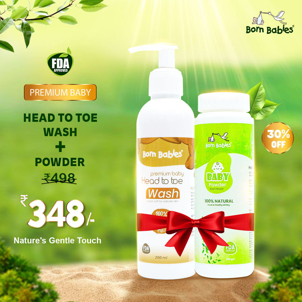 Combo Pack Of Baby Head To Toe Wash & Baby Powder