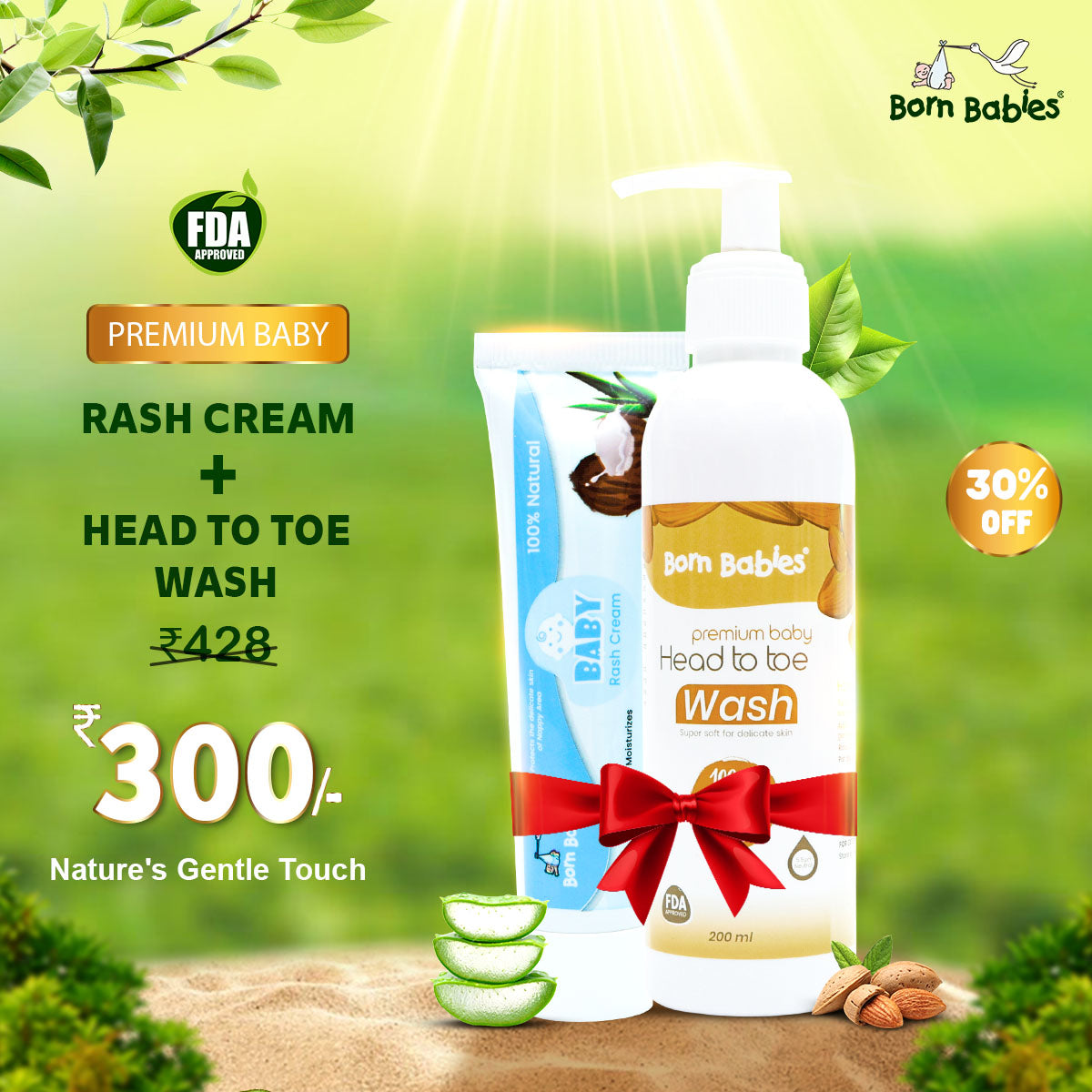 Combo Pack Of Baby Rash Cream & Baby Head To Toe Wash